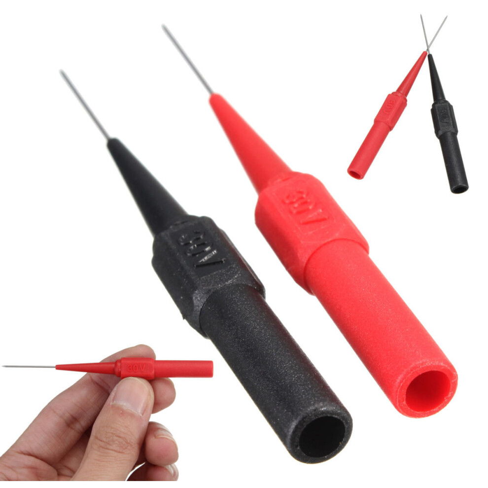 10pcs Insulation Piercing Needle Non-destructive Multimeter Test Probe Red/Black