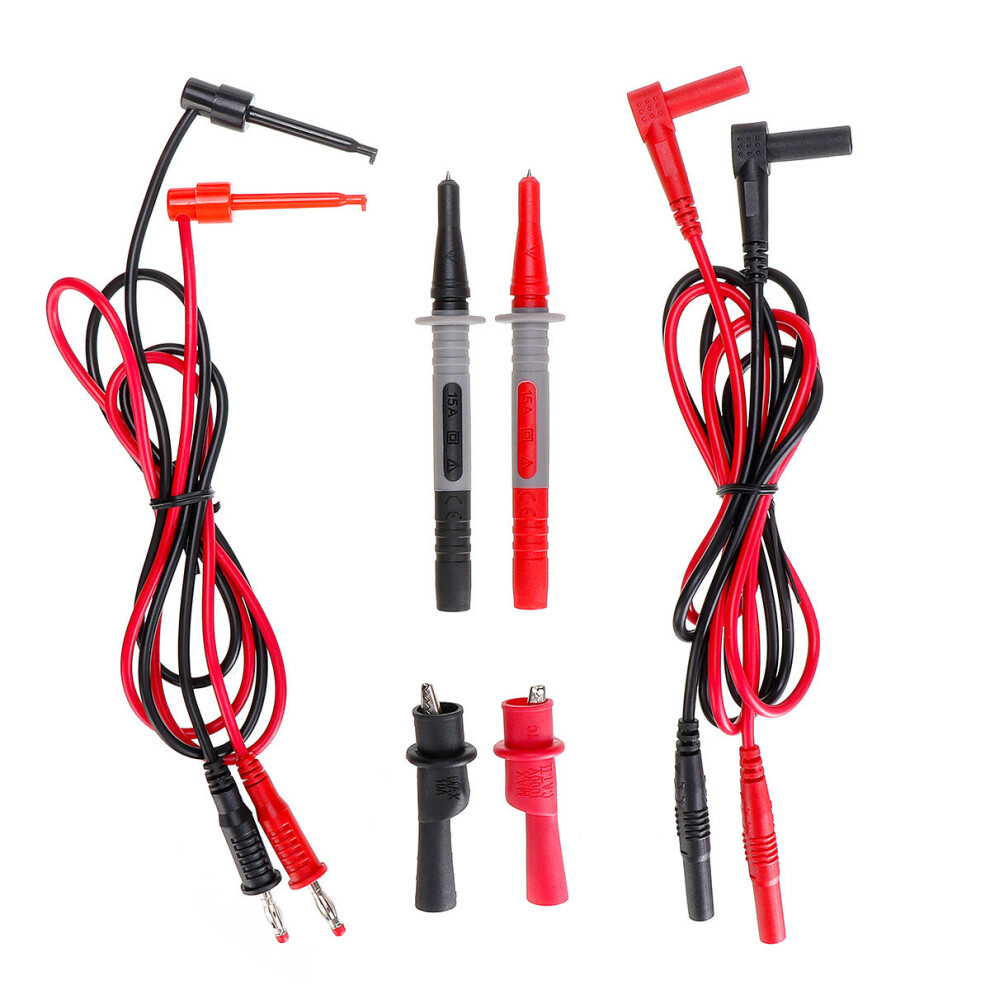 Electronic Multimeter Test Leads Kit With Alligator Clip Plunger Hooks Probes Set 8727971256657