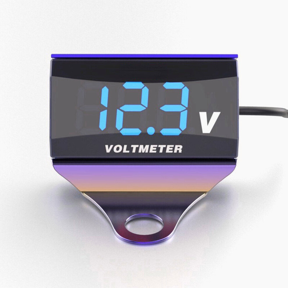 (Purple+Blue) 12-150V LED Display Digital Voltmeter Voltage Gauge Panel Meter With Bracket For Motorcycle Scooter Car-image-OPC-PFKBQ8J-NEW