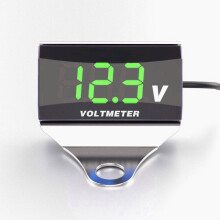 (Silver+Green) 12-150V LED Display Digital Voltmeter Voltage Gauge Panel Meter With Bracket For Motorcycle Scooter Car