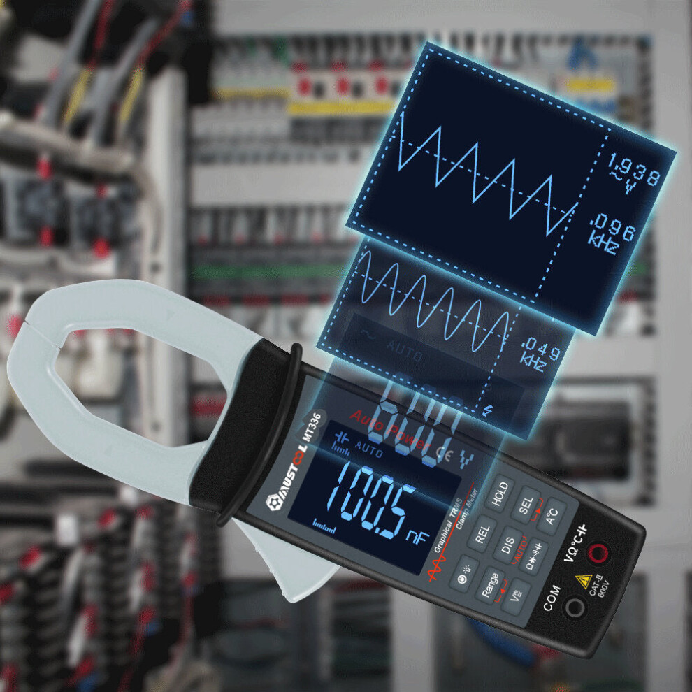 600V True RMS Digital Clamp Meter with AC V/A Waveform Display Multimeter Oscilloscope