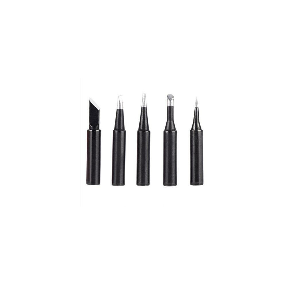 (Black, 60W) 5Pcs 60W/80W Lead Soldering Iron Tips Replacement for Soldering Repair Station and Soldering Iron Kit