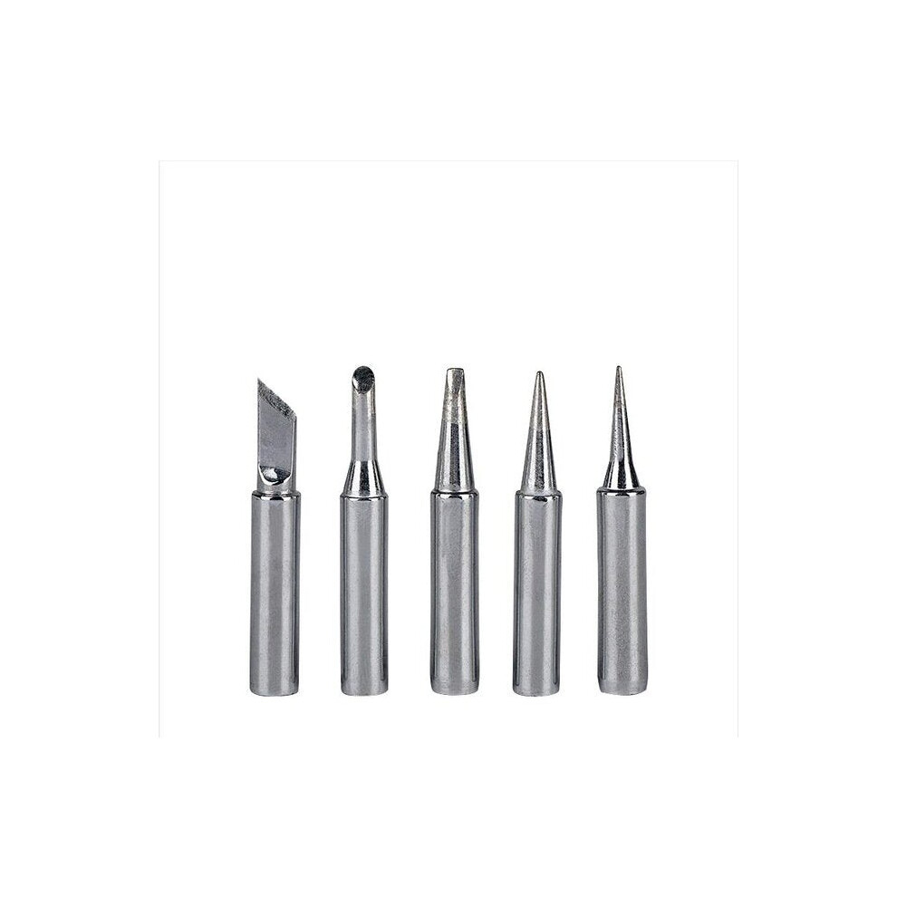 (Silver, 60W) 5Pcs 60W/80W Lead Soldering Iron Tips Replacement for Soldering Repair Station and Soldering Iron Kit