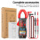 (Red) 6000 Counts Auto Range NCV Digital Clamp Meter DC/AC Voltage Current Resistance Frequency Capacitance Tester 10