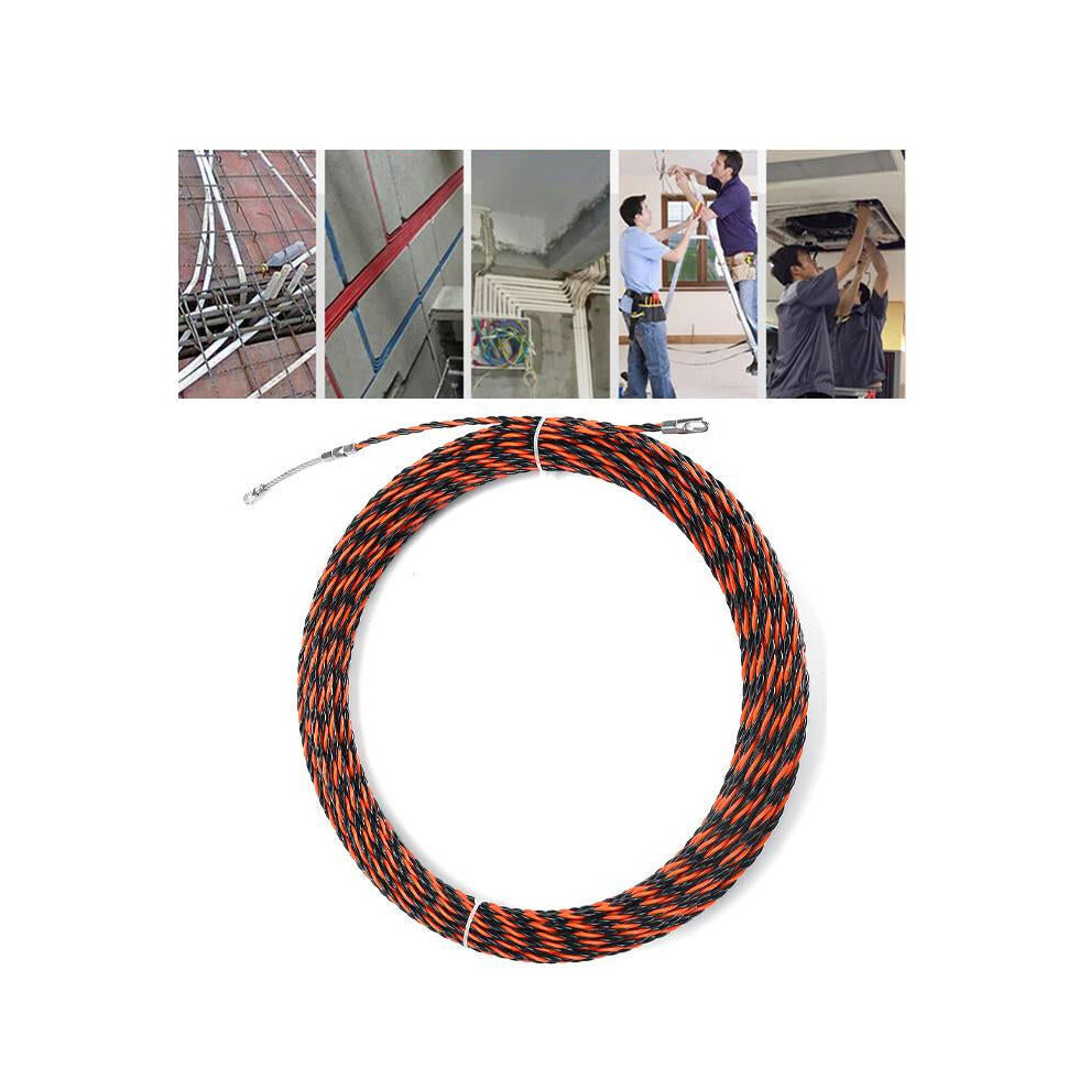 (5M) 5-50m Electric Spiral Cable Push Puller Conduit Snake Cable Rodder Fish Tape Wire Guide