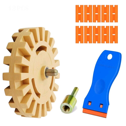 13pcs Sticker Decal Glue Removal Tool Eraser Wheel Cleaning Scraper 2