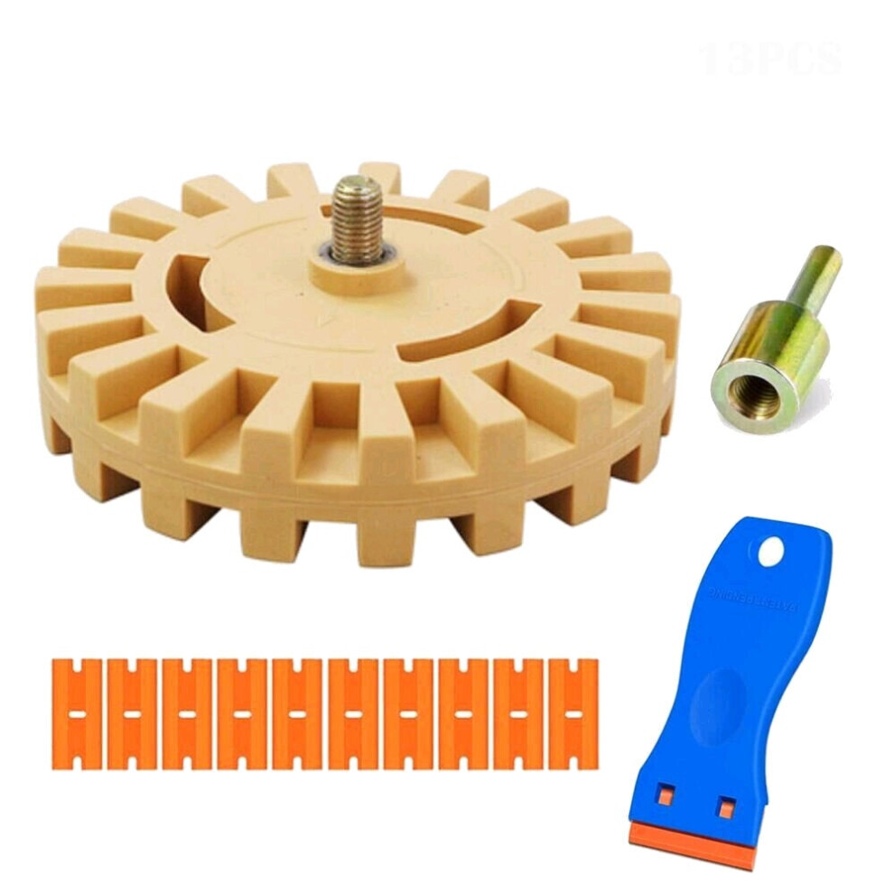 13Pcs Sticker Decal Glue Removal Tool Eraser Wheel Cleaning Scraper 3654659277541