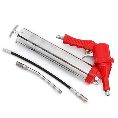 Manual One-Hand Grip Air Pneumatic Compressor Pump Grease Guun Red 2