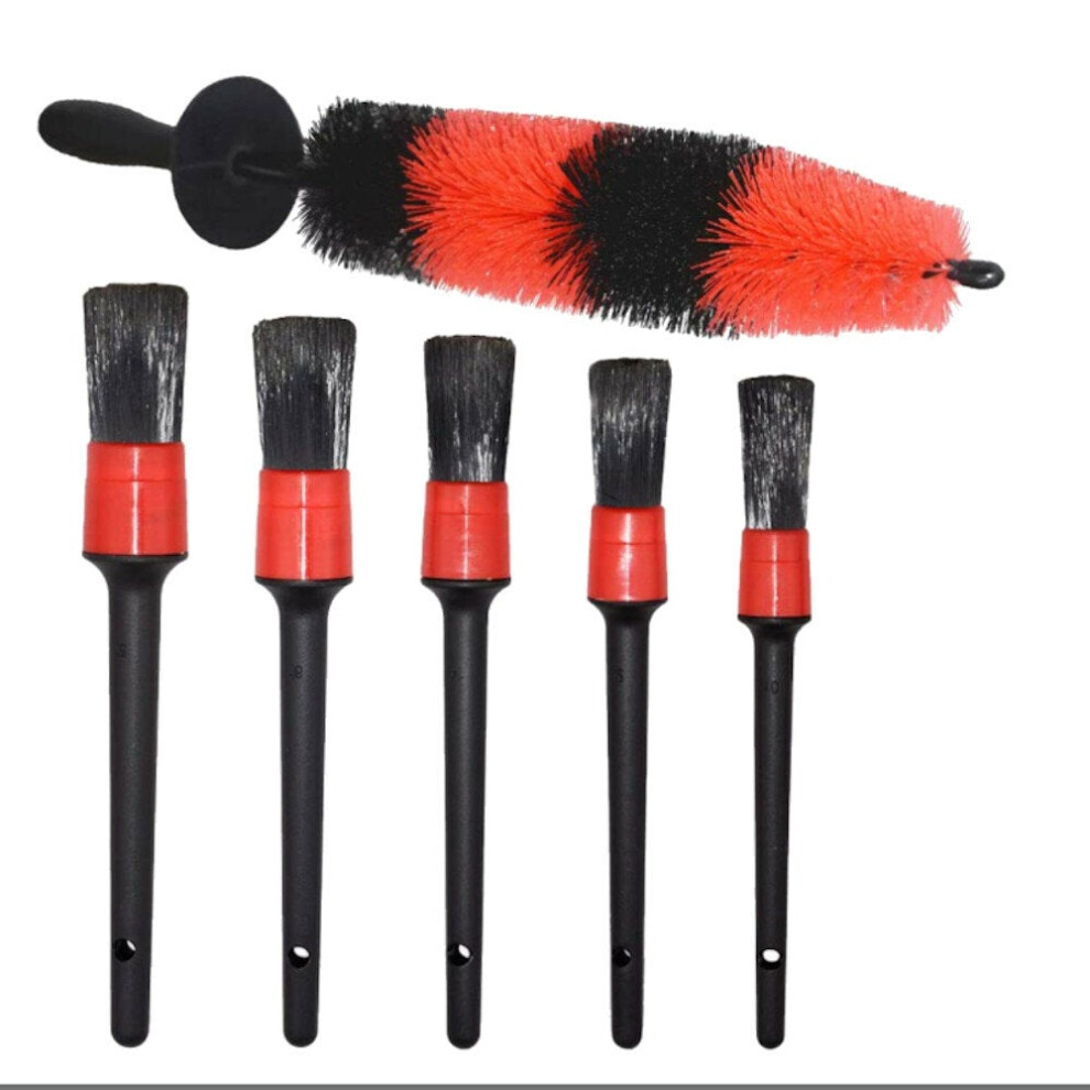 (L: 10x4 inch) 6pcs Car Wash Brush Wheel Brush Large Gap Brush Detail Brush for Car Cleaning