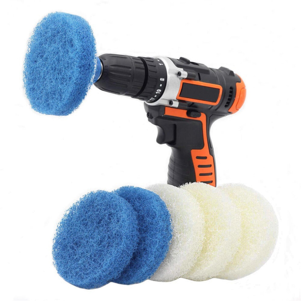 8pcs 4 Inch Bathroom Kitchen Drill Cleaning Brush Pads Scouring Pad For Bathtubs Tile