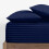 (Extra Deep Super King Fitted Sheet, Navy Blue Bed Sheet 40cm Stripe Pattern) 40cm Stripe Fitted Bed Sheets Single Double King 1