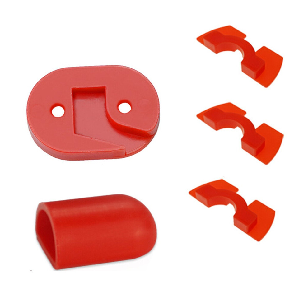 (Red) 4pcs Drill Scrubber Brush Cleaning Brush Power Tool Electric Bristle Bathtub Tile Grout Cleaner