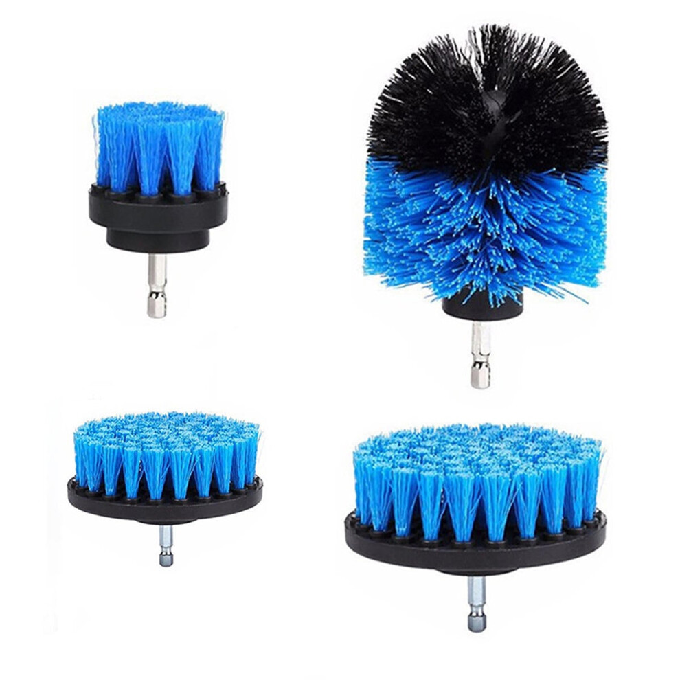 (Yellow) 4pcs Drill Scrubber Brush Cleaning Brush Power Tool Electric Bristle Bathtub Tile Grout Cleaner