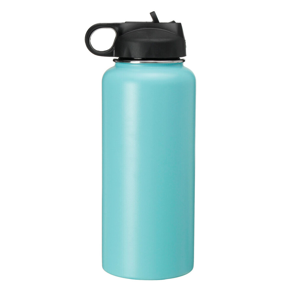 (Light Green) Women 946ML Portable Stainless Steel Thermos Vacuum Cup Outdoor Camping Traveling Water Bottle 32 Ounce Men Sports Water Cup