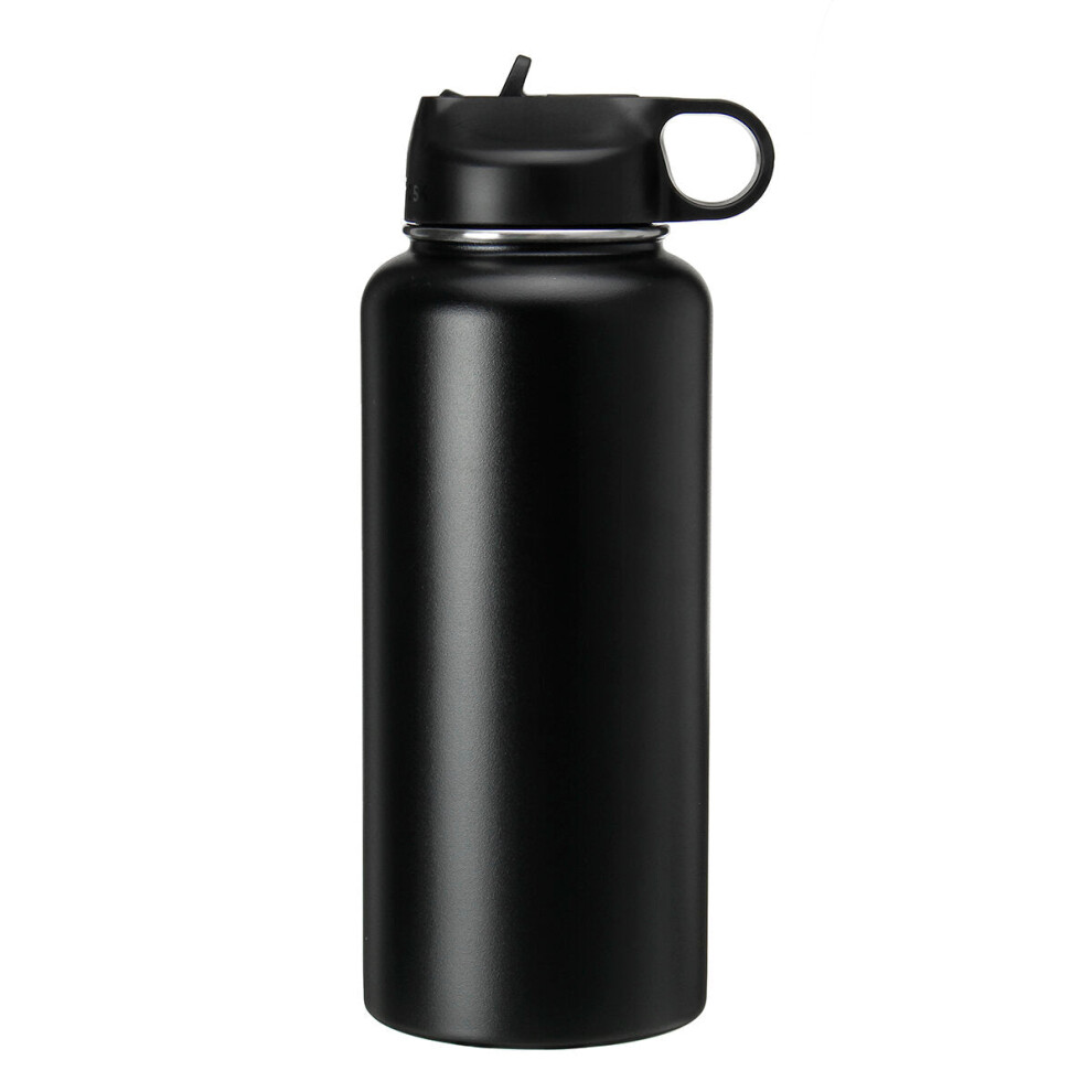 (Black) Women 946ML Portable Stainless Steel Thermos Vacuum Cup Outdoor Camping Traveling Water Bottle 32 Ounce Men Sports Water Cup-image-OPC-PFKBQNS-NEW