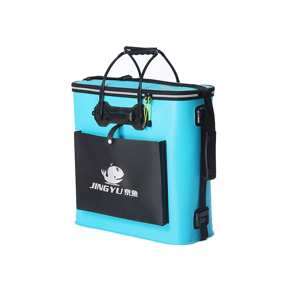 (Blue, 1#) Portable Folding Fish Wear Bucket Outdoor EVA Fishing Tackle Boxes with Handle Fishing Bags Outdoor Fishing Water Tank