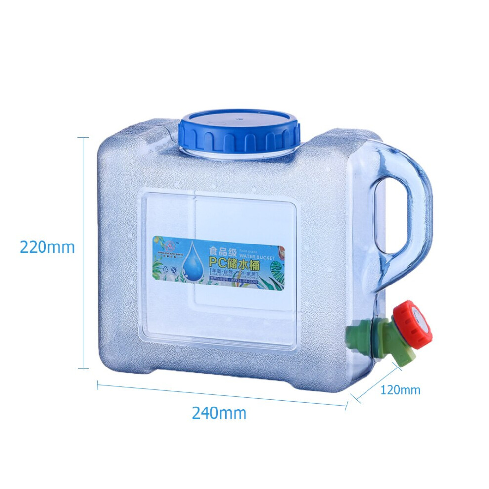 (5L) Capacity Outdoor Water Bucket Portable Cube Water Container with Faucet Outdoor Hiking Picnic Camping Water Tank