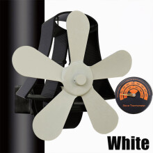 (White) Fireplace Fan 4 Blade Heat Powered Stove Fan komin Log Wood Burner Eco Friendly Quiet Fan Home Efficient Heat Distribution Black