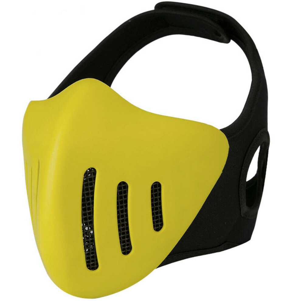 (Yellow) Outdoor Anti-shock Protective Device Hunting Military Army Tactical Face Mask