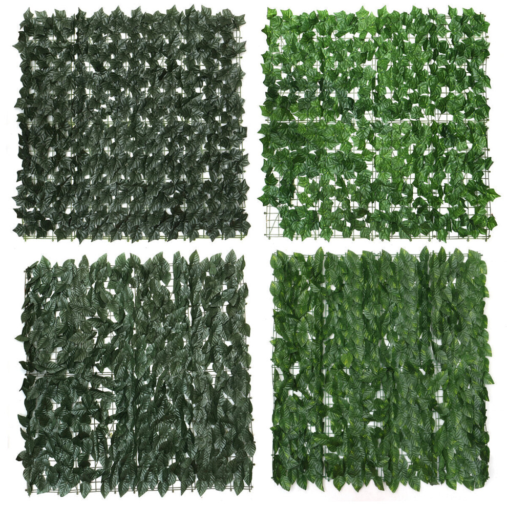 (Evergreen leaves) 1x1M Artificial Faux Ivy Leaf Privacy Fence Screen Hedge Decor Panels Home Garden Outdoor