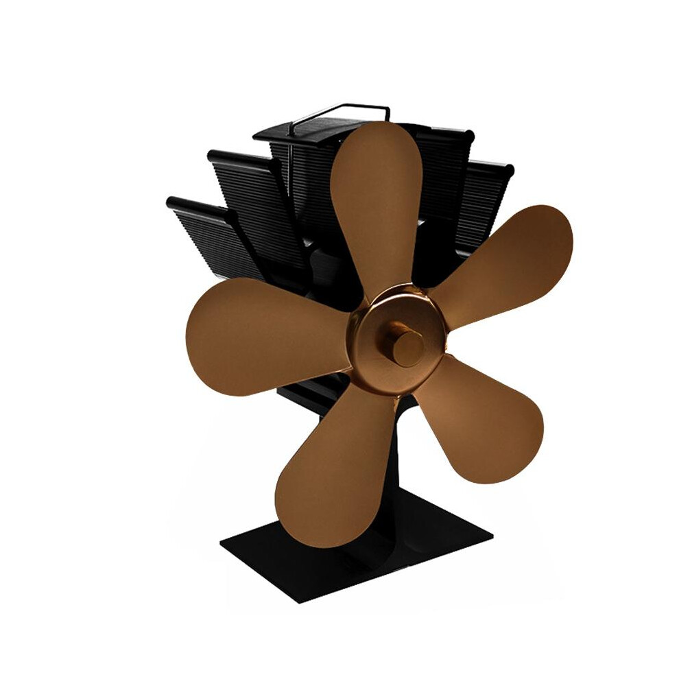 (Gold) 8 Blades Heaters Stove Fan Heat Powered Wood Stove Fan Silent Eco-Friendly Fireplace Fan for Wood Log Burner