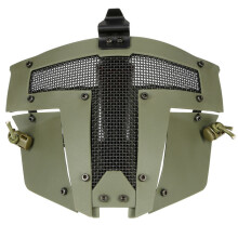 (Green) Outdoor Iron Warrior Hunting Tactical Face Mask Steel Mesh
