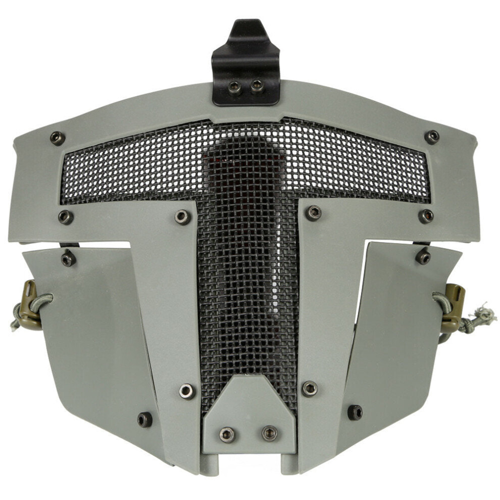 (Grey) Outdoor Iron Warrior Hunting Tactical Face Mask Steel Mesh