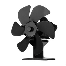 (Gold) 6 Blades Wood Stove Fan Heat Self-Powered Burner Fireplace Fan Eco Heater Silent