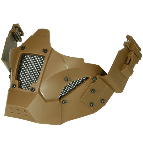(Tan) Anti-shock Tactical Half Mask Suitable For AF Helmet Riding 2