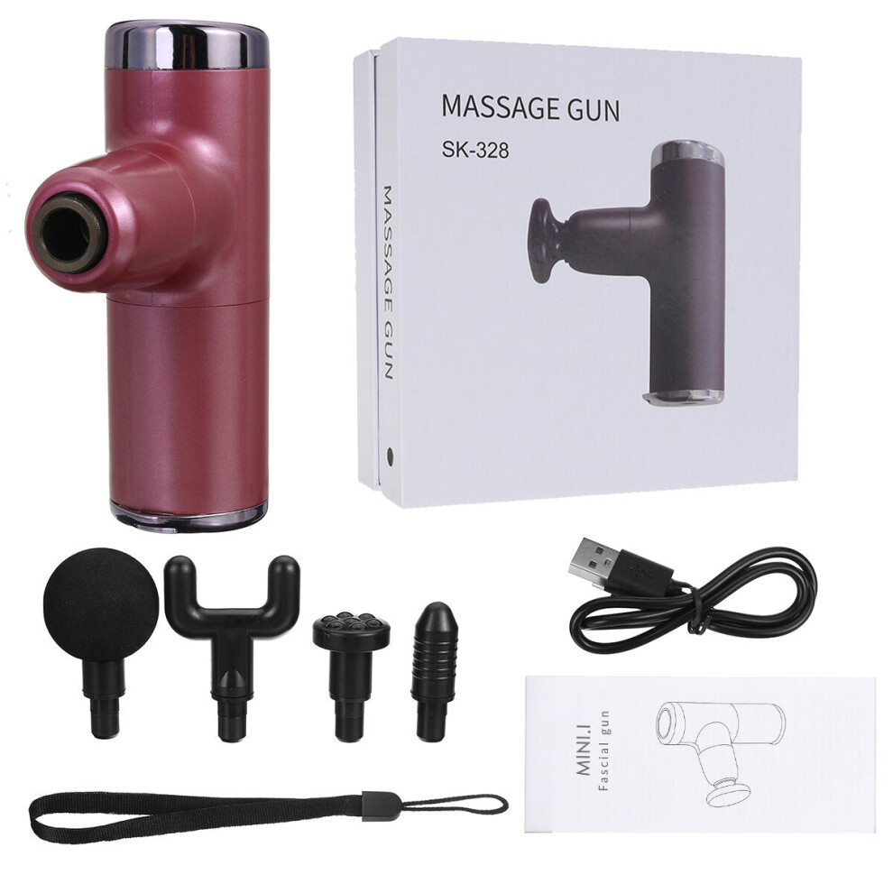 (Pink) 4- Modes Mini Massager USB-C Charging Percussion Massager Muscle Relaxing Therapy Deep Tissue Massage Device