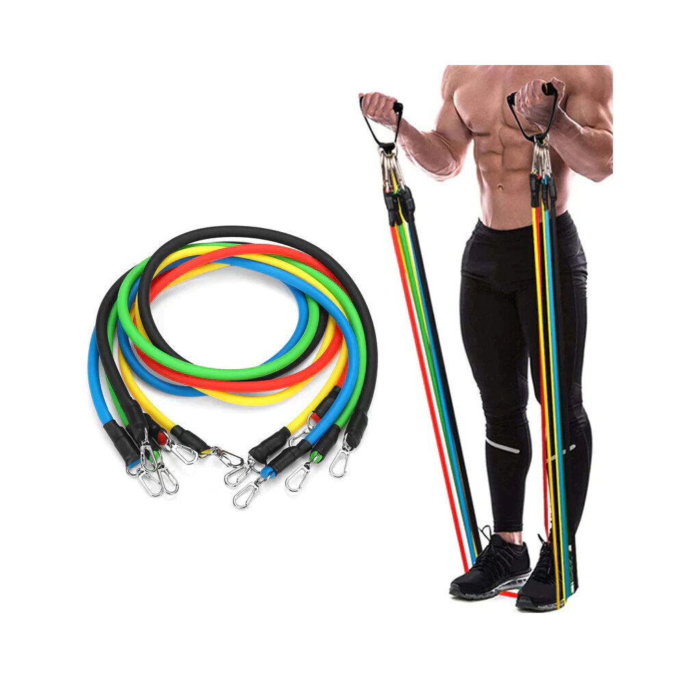 11PCS Multifunctional Resistance Bands Set Home Fitness Stretch Training Yoga Elastic Pull Rope