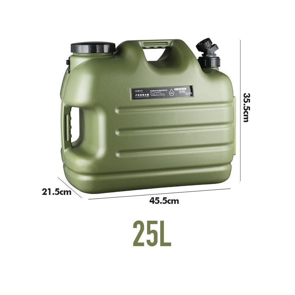 (25L Green) Outdoor Water Bucket with Faucet, Car Self-driving Tour, Drinks Beer Milk Storage Tank Container for Camping Fishing Picnic