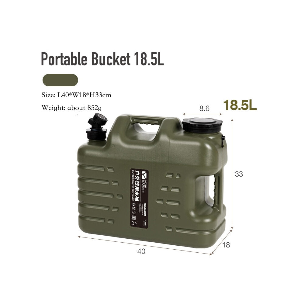 (18.5L Green) Outdoor Water Bucket with Faucet, Car Self-driving Tour, Drinks Beer Milk Storage Tank Container for Camping Fishing Picnic