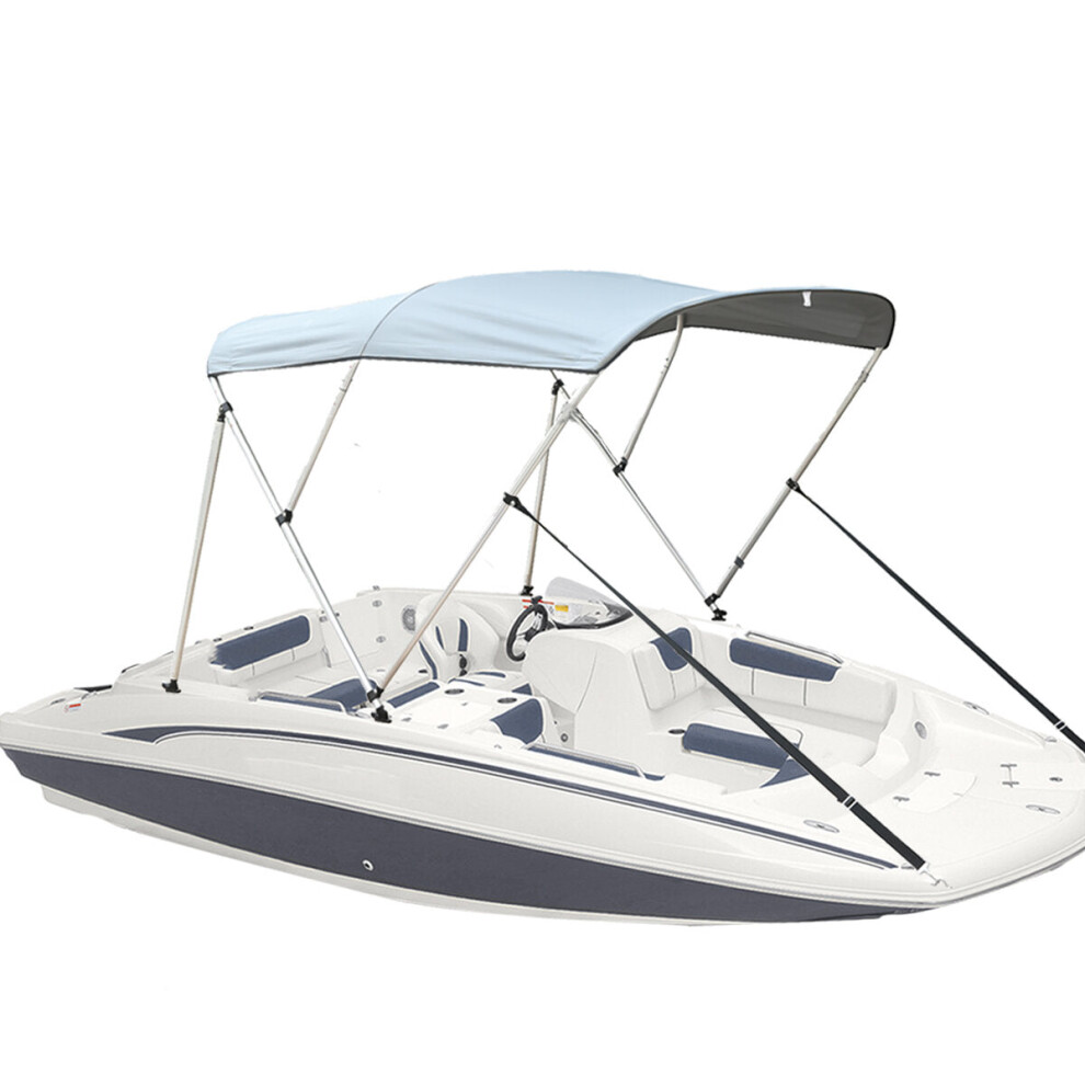 (73''-78'') 3 Bow Bimini Top Replacement Canvas Cover W/Boot Cover Frame UV Resistant