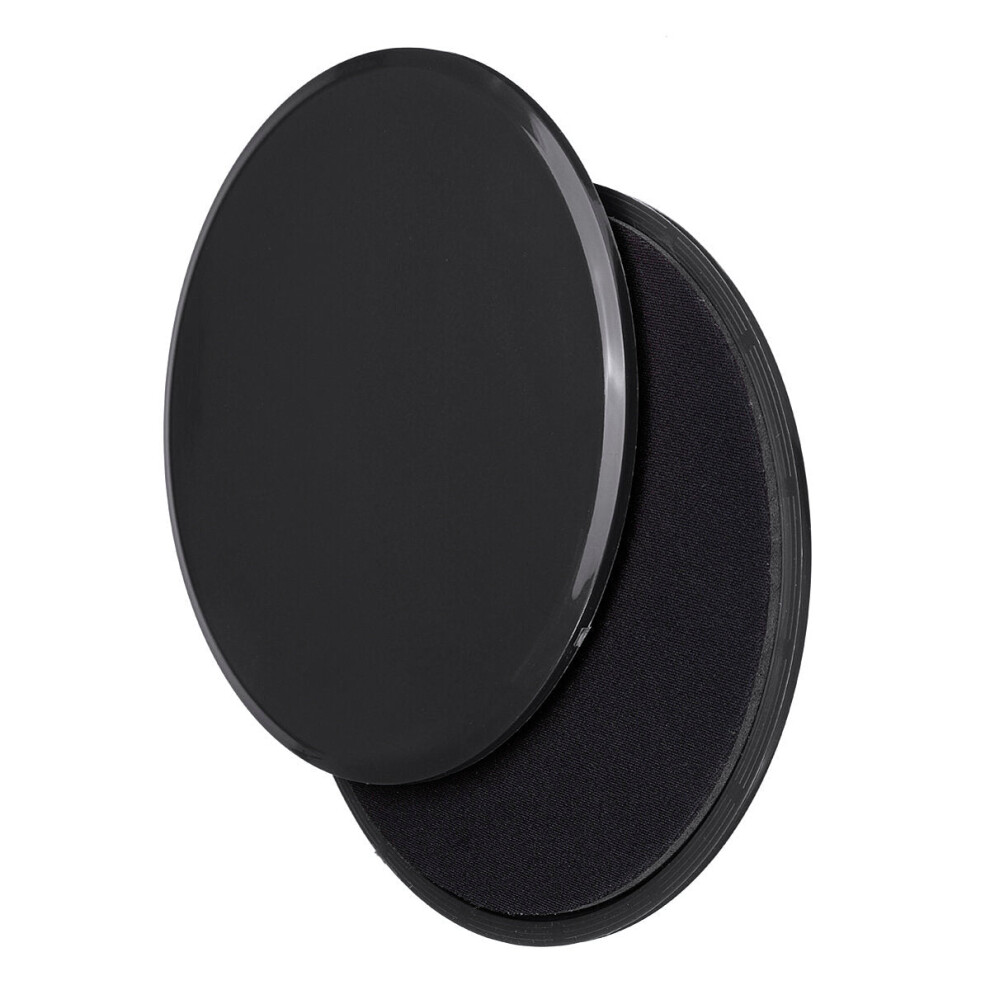 (Black) 2PCS/Set Fitness Round Gliding Discs Dual Sided Home Gym Fitness Abs Exercise Tools
