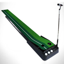 (2.5 meters Golf Putting Trainer) Golf Putting Trainer With Auto Ball Return Function Indoor Outdoor Golf Putting Mat Golf Exercise Equipment