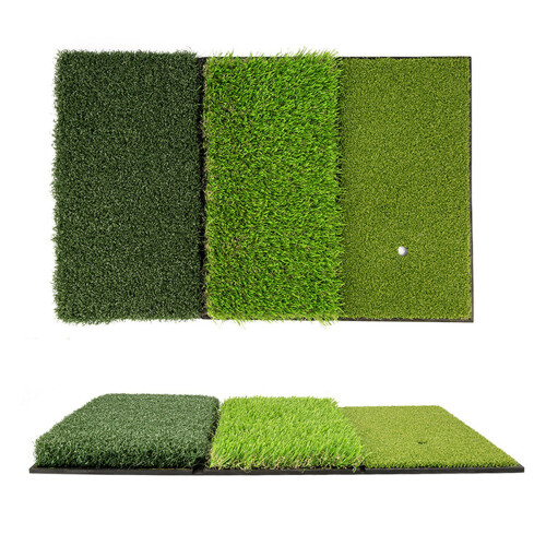 64*41CM 3-in-1 Golf Hitting Mat Multi-Function Tri-Turf Golf Practice Training for Chipping Practice Indoor/Outdoor Golf Training Tools 2