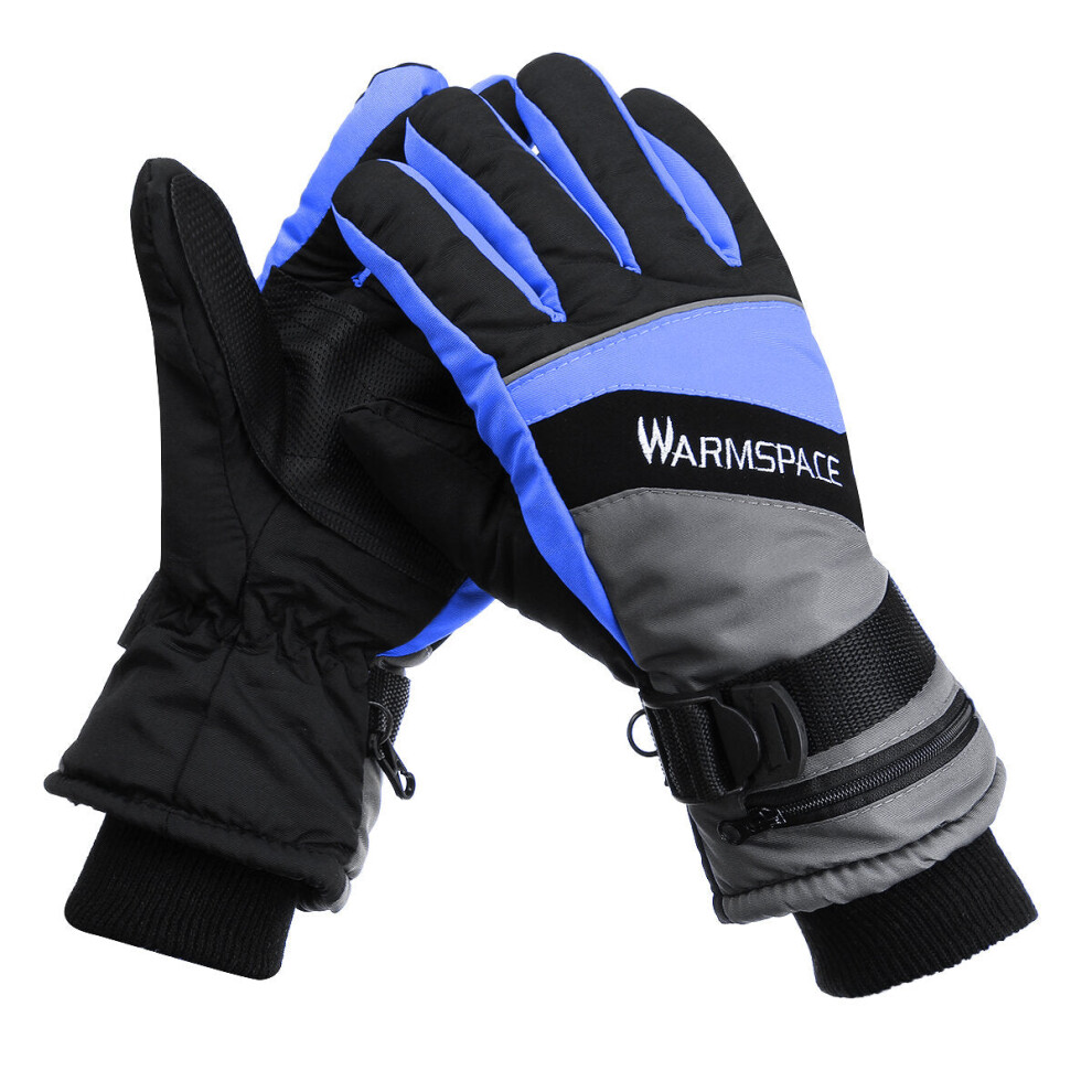 (Blue) Waterproof Winter Warm Thermal Gloves Ski Snow Snowboard Cycling Touch Screen