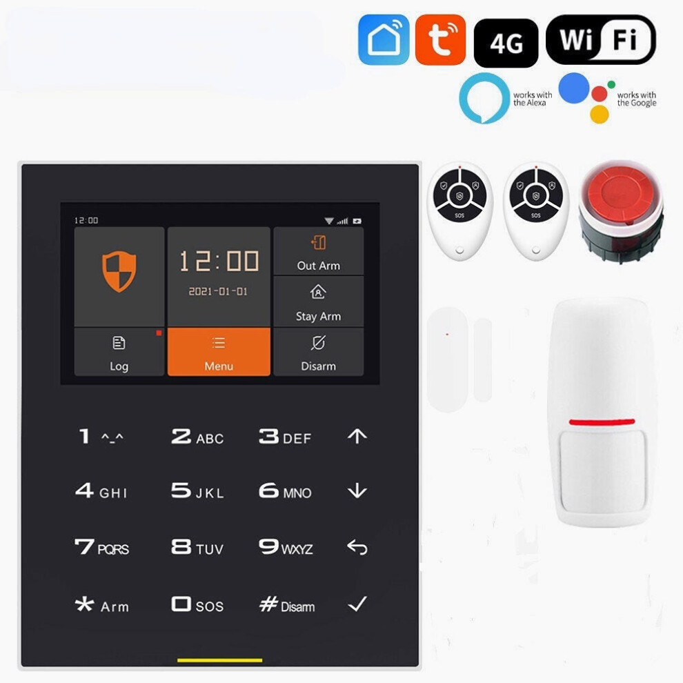 (AU Plugkits) WIFI GSM Smart Wireless Home Security Alarm Burglar System Support IOS and Android APP Remote Control 4G