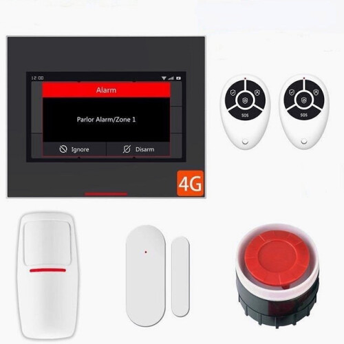 (EU Plugsmart panel) Wireless Wifi Smart Home Security Burglar Alarm System Kits Compatible with Alexa Support IOS & Android APP 1