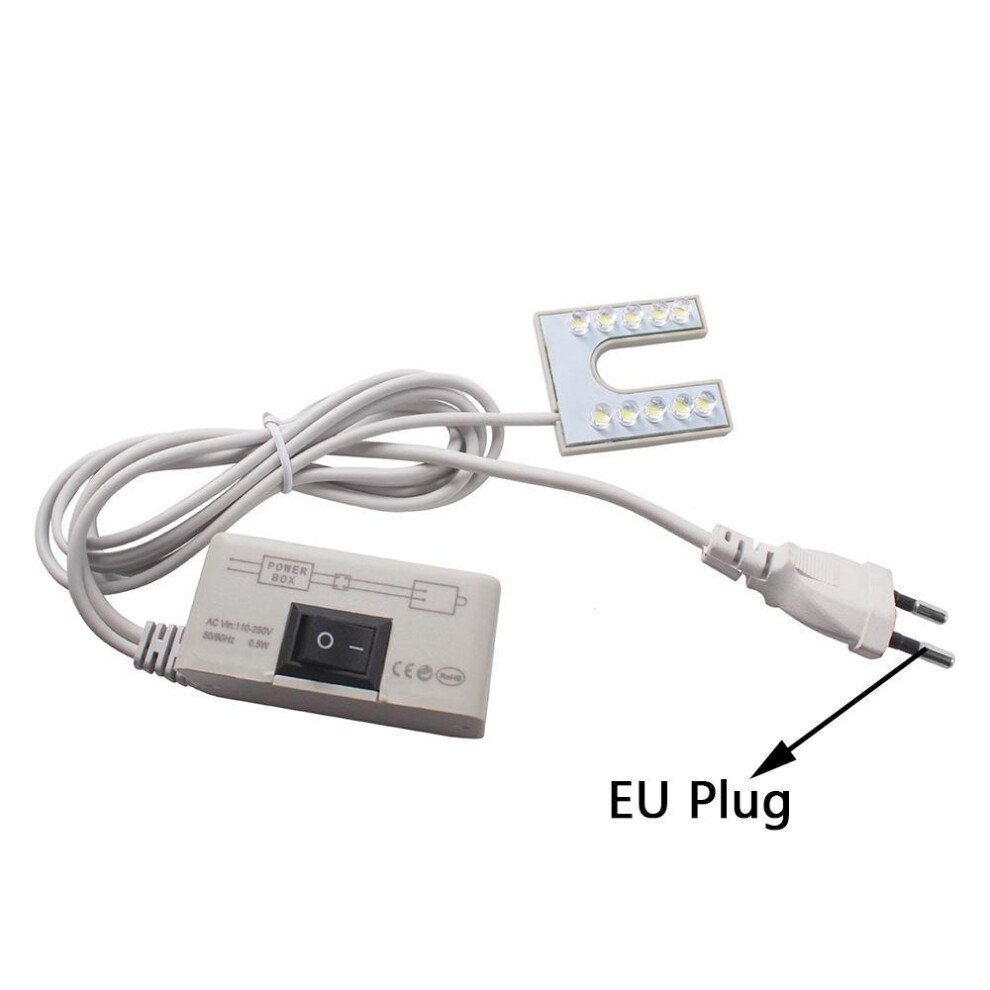 EU Plug Sewing Machine Light 10 LEDs U Shape Industrial Lighting Lamp Magnetic Working Lights For Drill Presses Workbenches