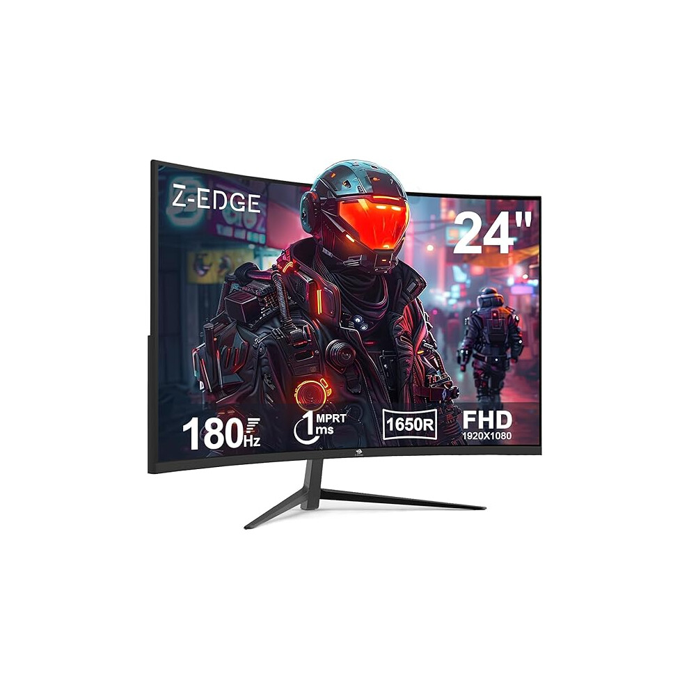 Z-Edge 24 Inch Curved Gaming Monitor 180Hz 1ms MPRT, 16:9 Full HD 1080P LED Monitor, VA Panel, 300cd/mÂ² Brightness, FreeSync, HDMI & DisplayPort