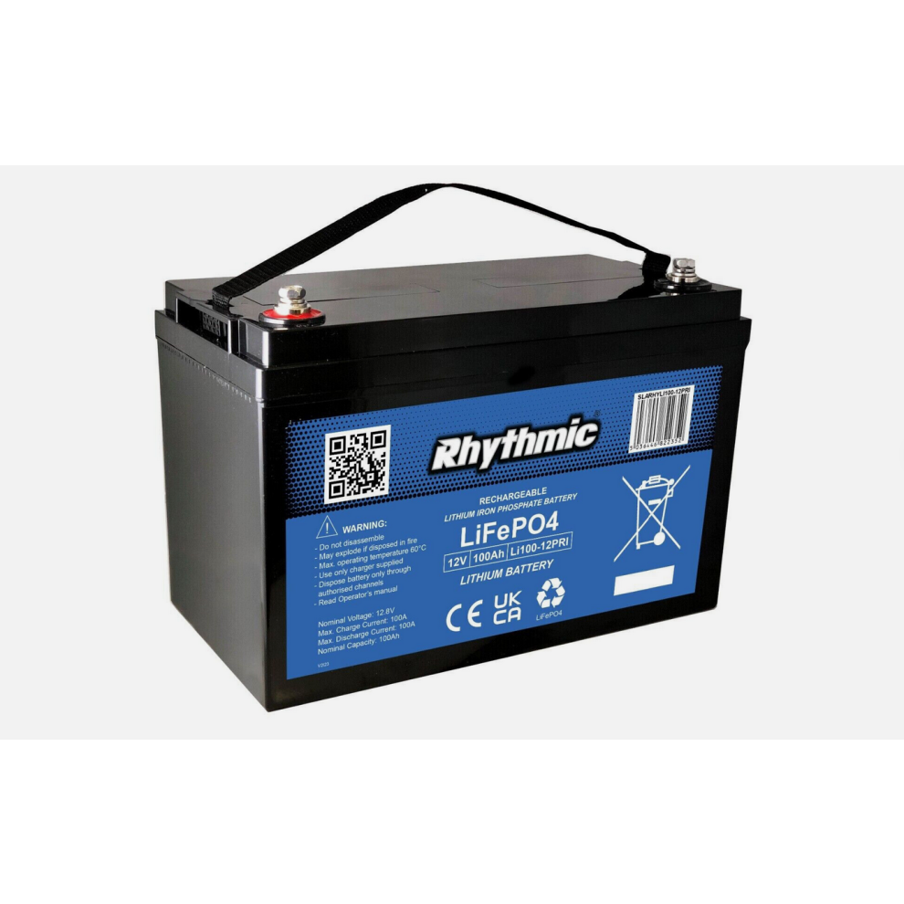 12V 100AH Lithium Battery Rechargeable LiFePO4 4000+ Deep Cycle Solar Panel RV