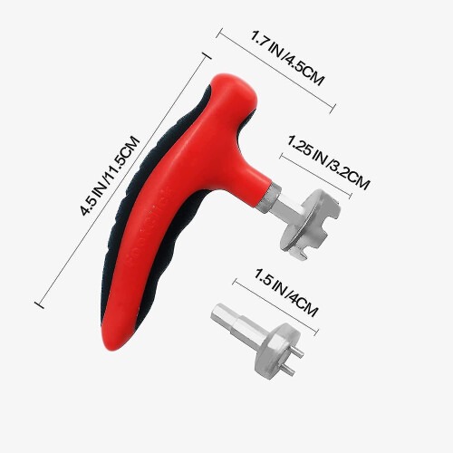 Golf spike key, removal tool, key kit (2 red spike keys) 1