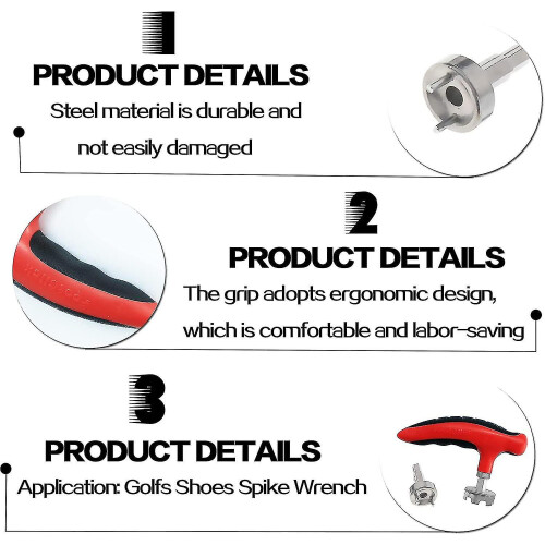 Golf spike key, removal tool, key kit (2 red spike keys) 2