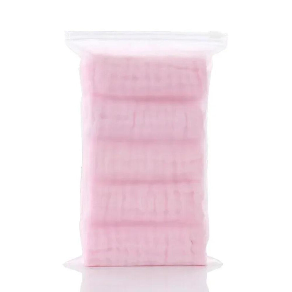 (Pink) 30x30cm Towel Bath Towels Face Washcloth Muslin Squares Cotton Hand Wipe Gauze for Bathing Feeding Kids Handkerchief