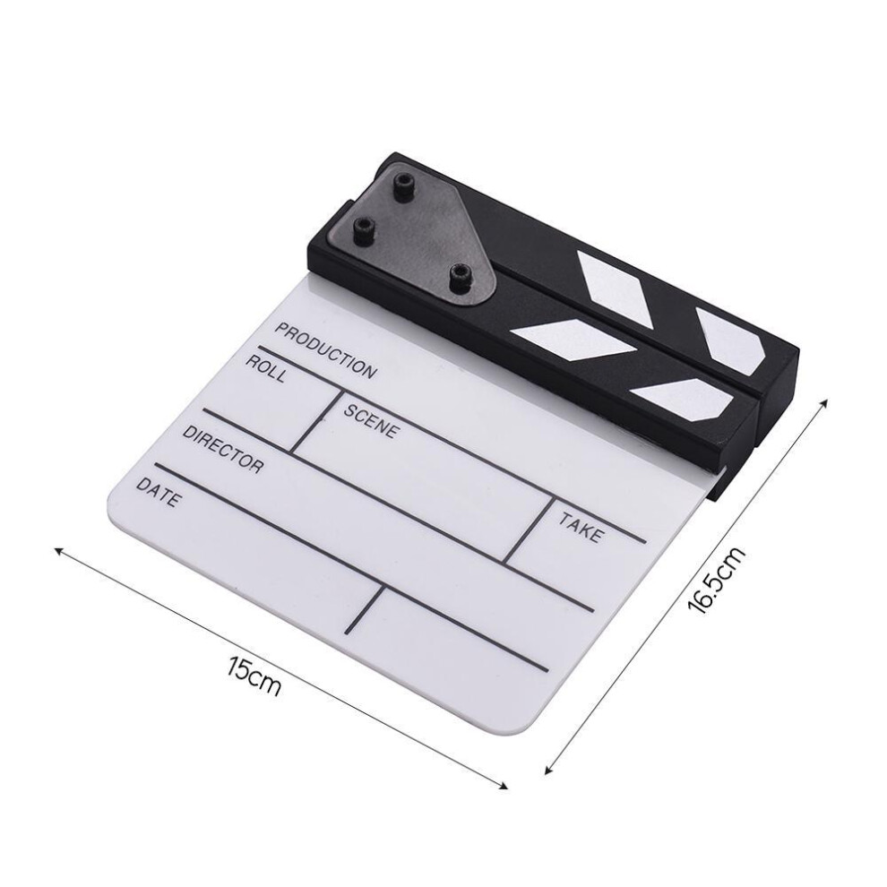 Compact Size Acrylic Clapboard Dry Erase TV Film Movie Director Cut Action Scene Clapper Board Slate