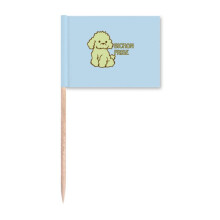 Bichon Hair Pet Breeding Art Deco Fashion Toothpick Flags Marker Topper Party Decoration