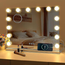 Hollywood Mirror With Usb Makeup Lights - Lighted Mirror With 10 Bulbs And 3 Lighting Modes (lights Only)