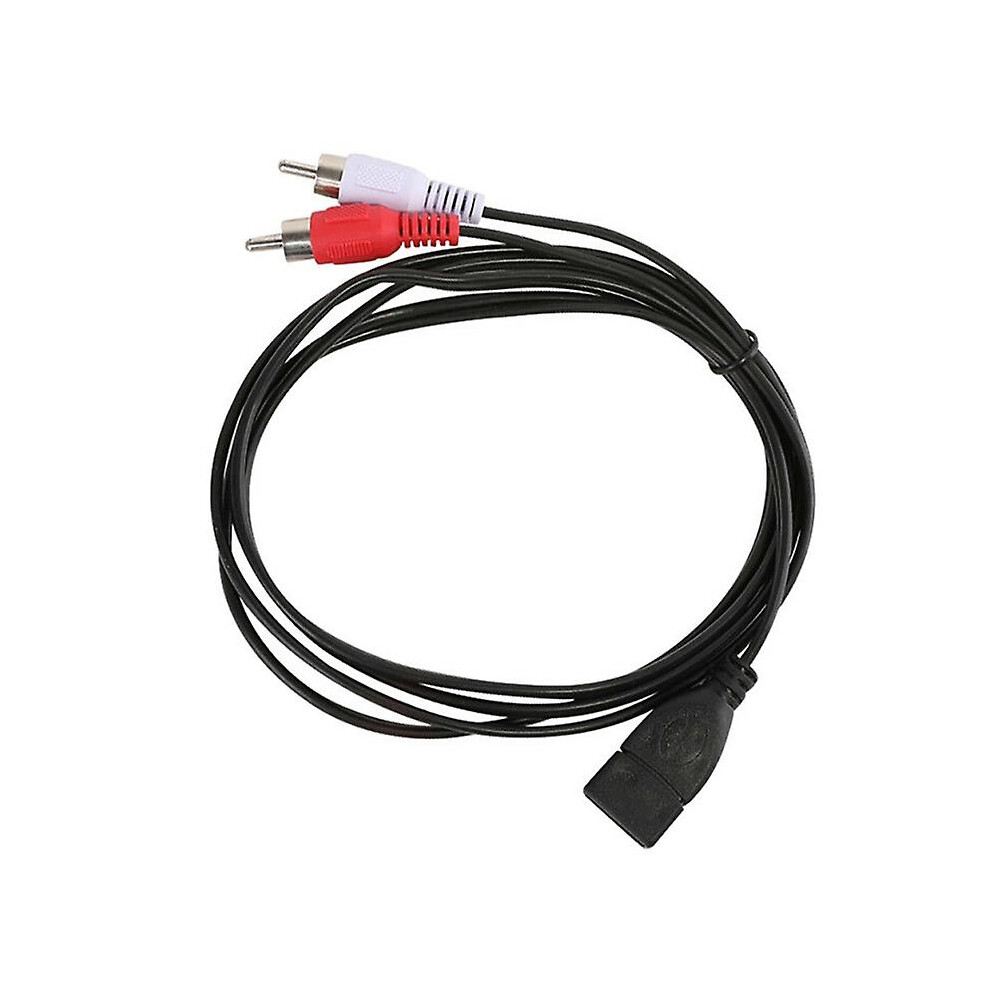 1.5m USB A Female Socket to 2 RCA Male Plug Audio Video Extension Cable Cord